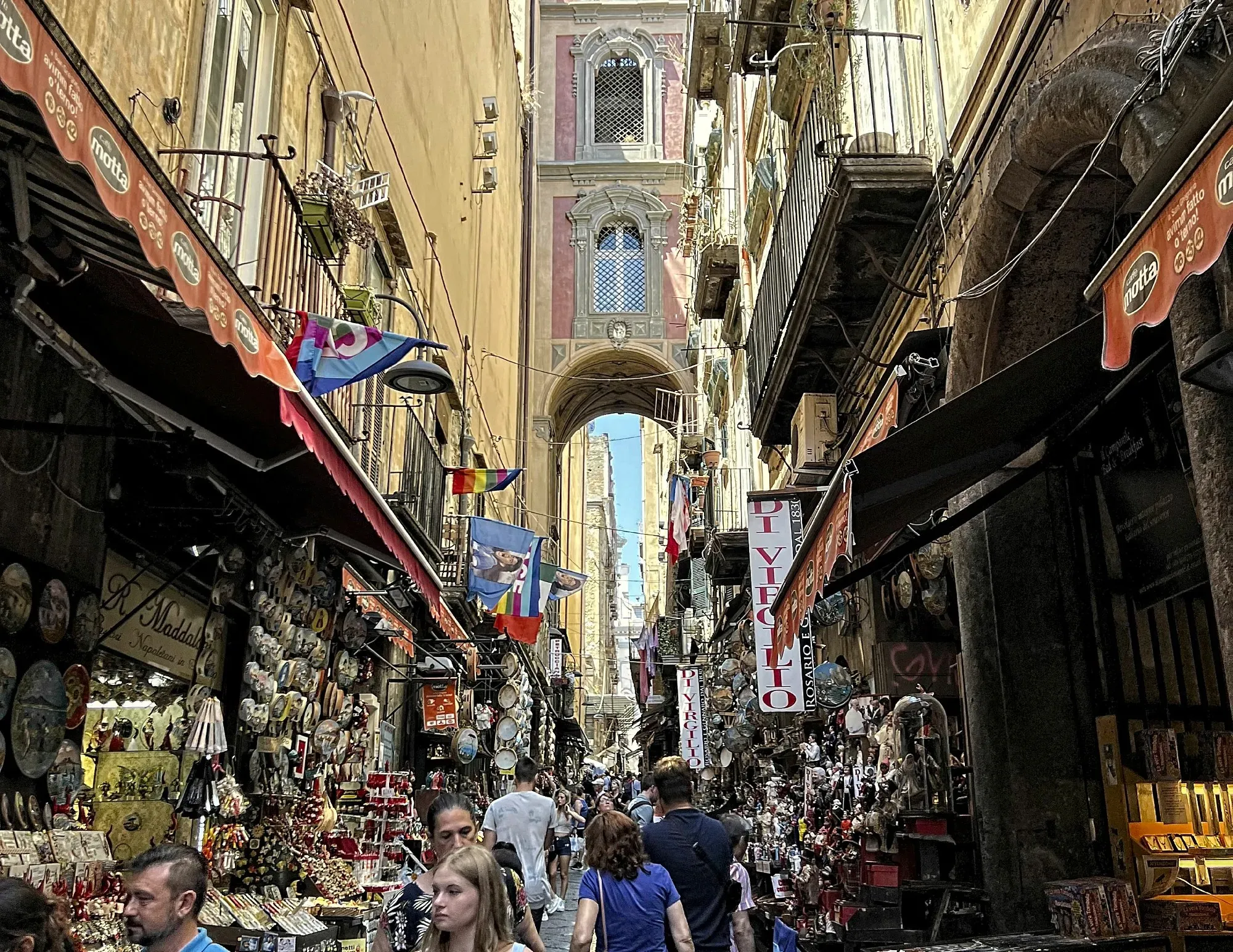 Via S. Gregorio Armeno ("Christmas Street") off of Spaccanapoli in Naples. 