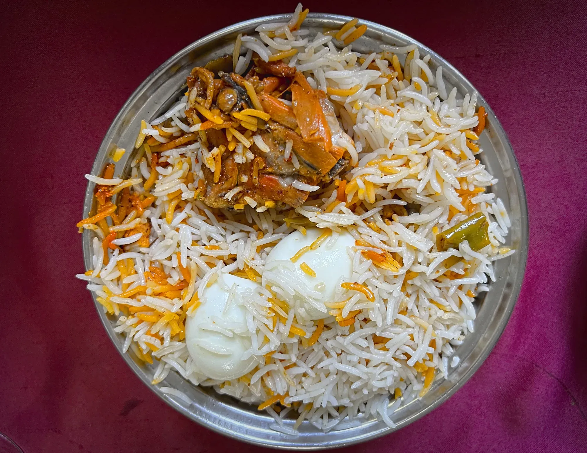 Biryani, overhead shot.