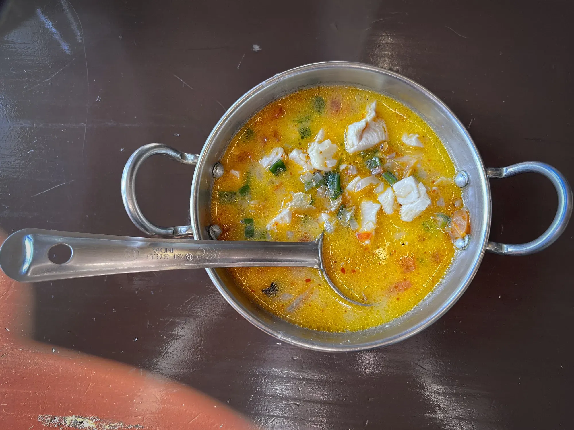 Overhead shot of Jasha Maroo in a small metal bowl.