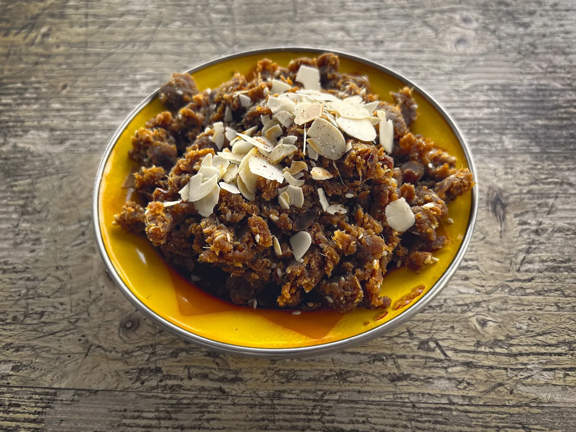 Al Batheetha in a bowl, overhead shot.