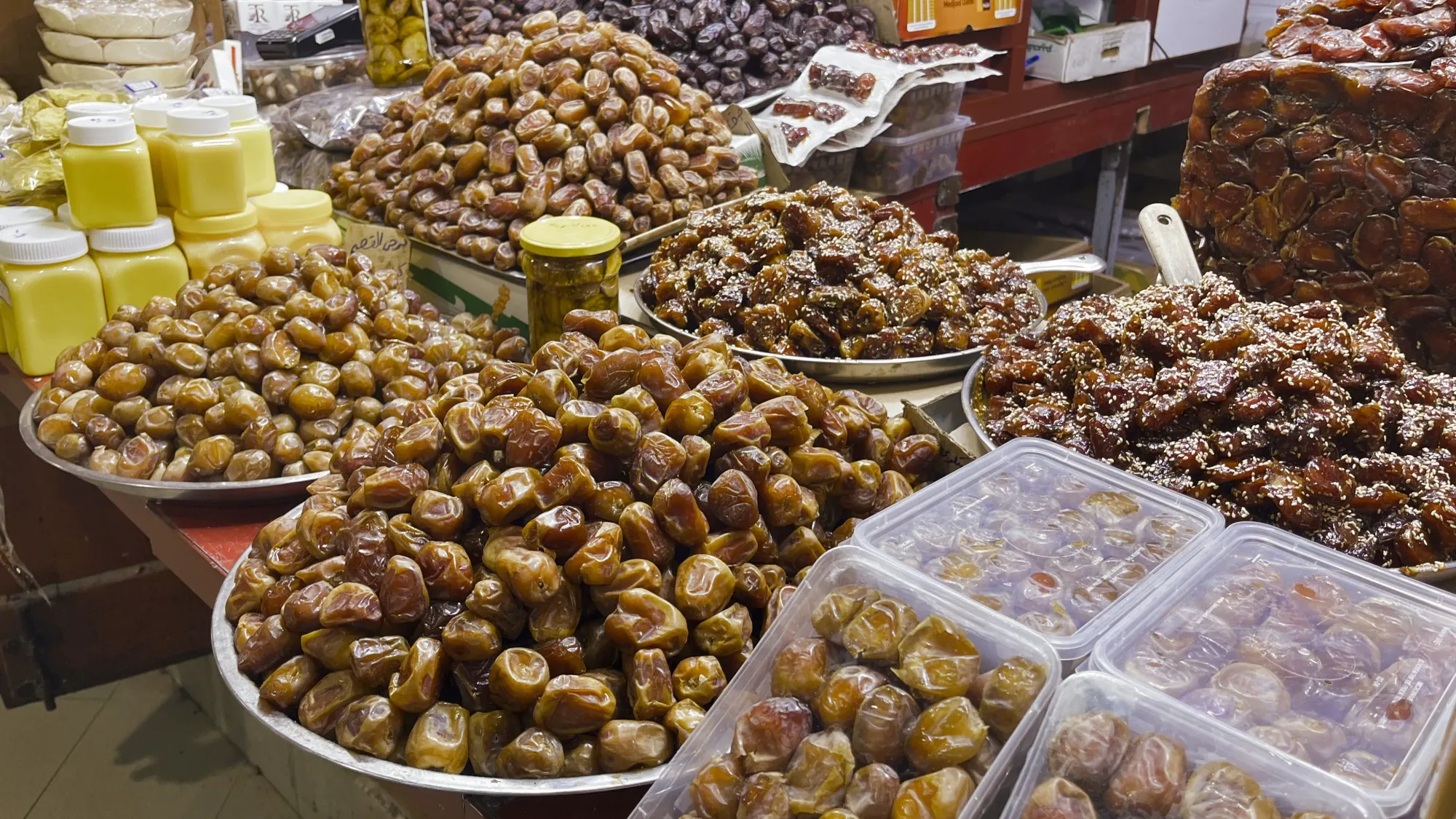 Bowls filled with different varieties and flavors of dates