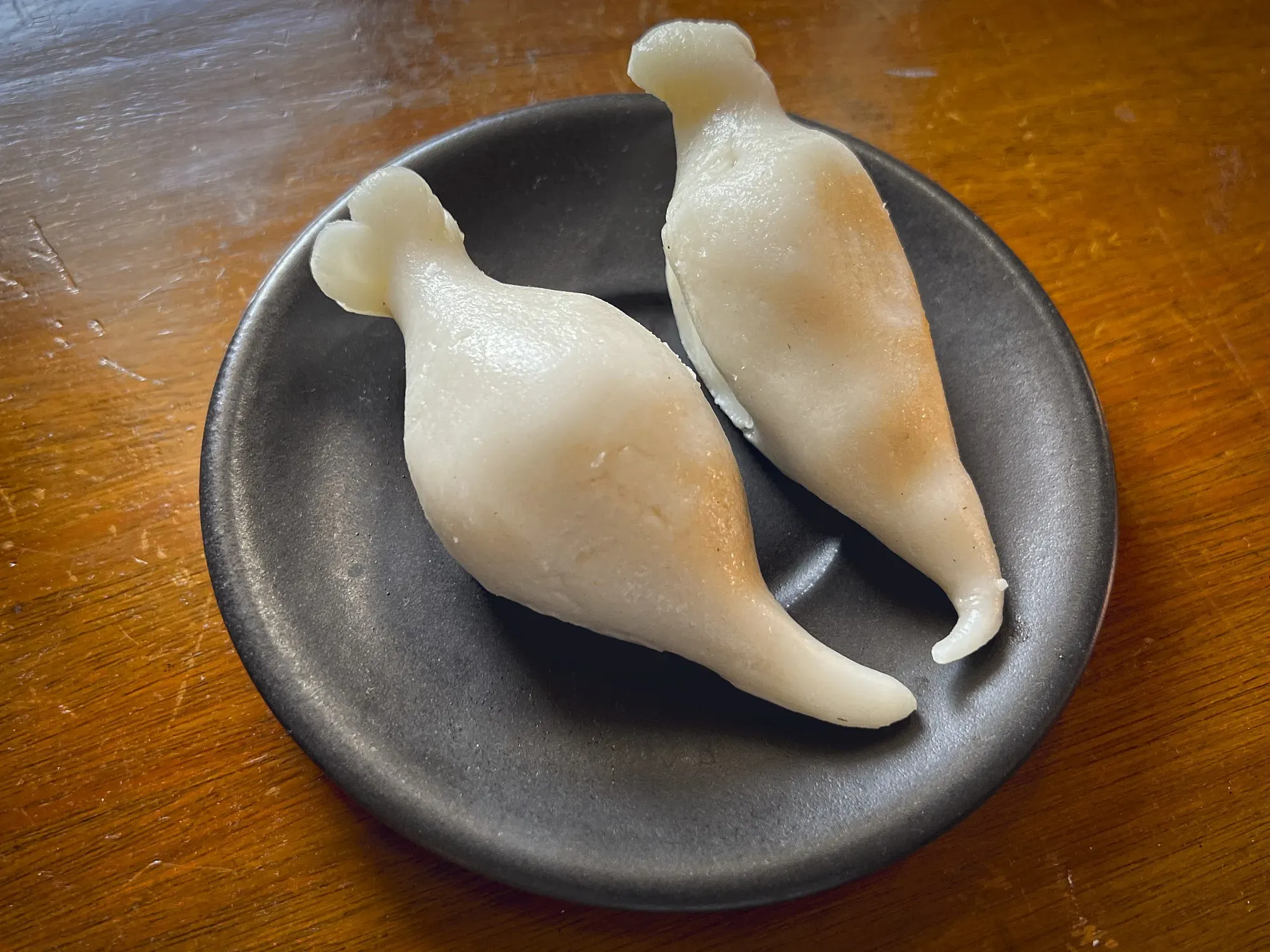 Angled shot of two Yomari.