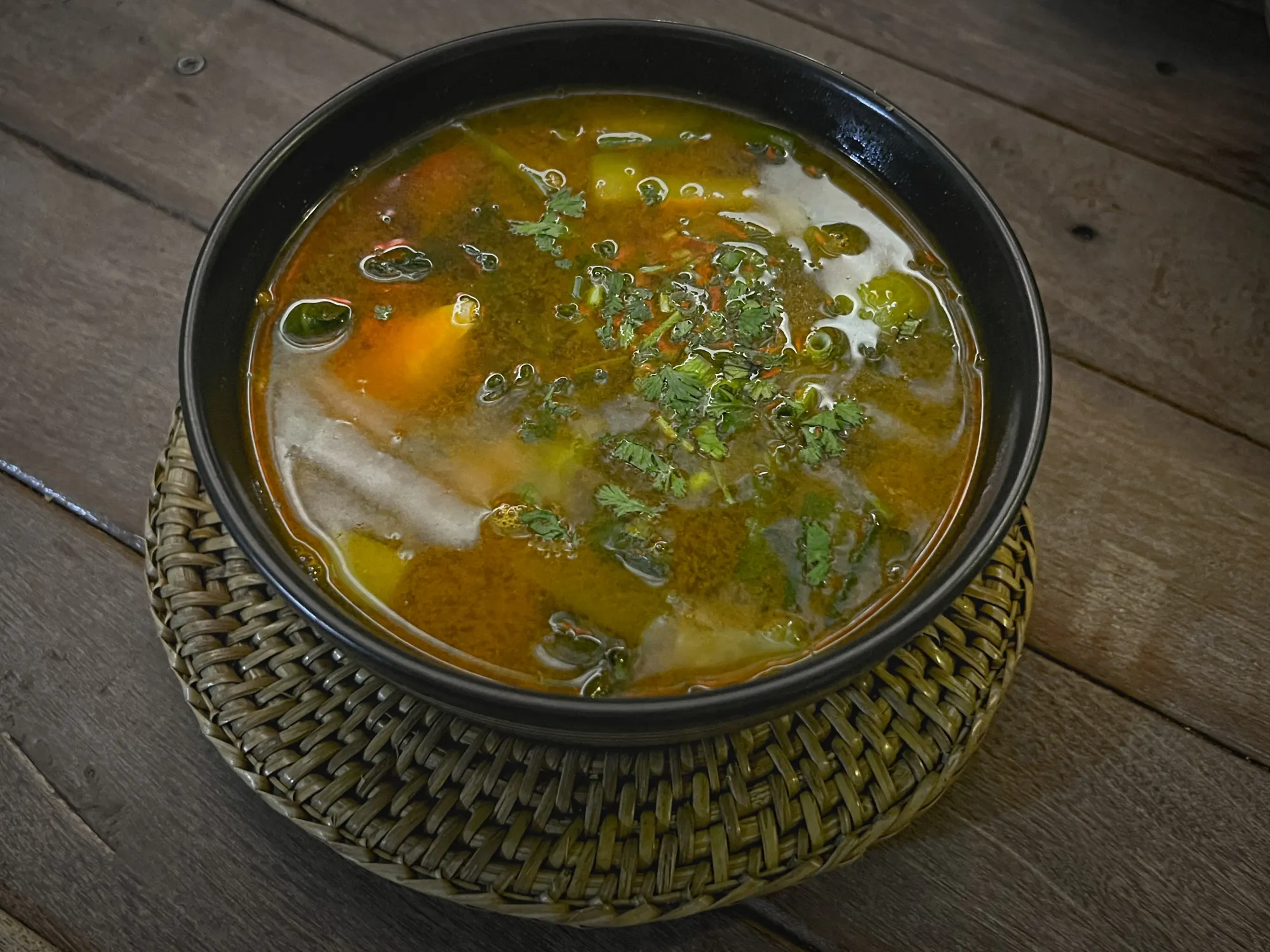 Khanom Jeen Ngeow in a bowl.