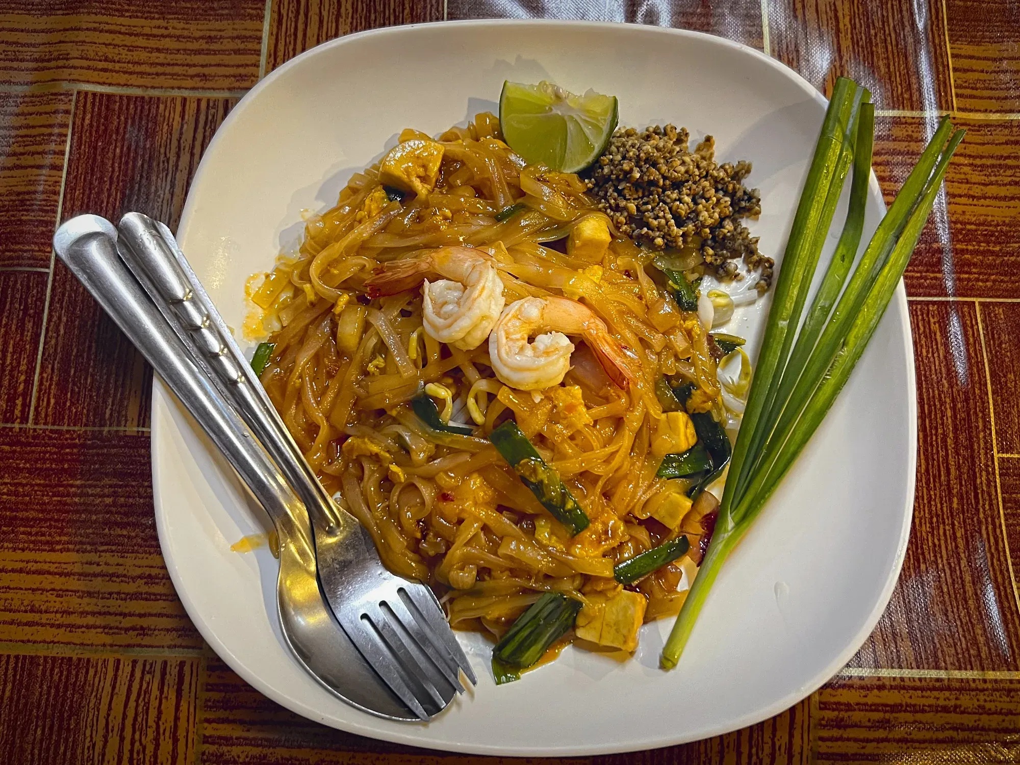 Overhead shot of Pad Thai.