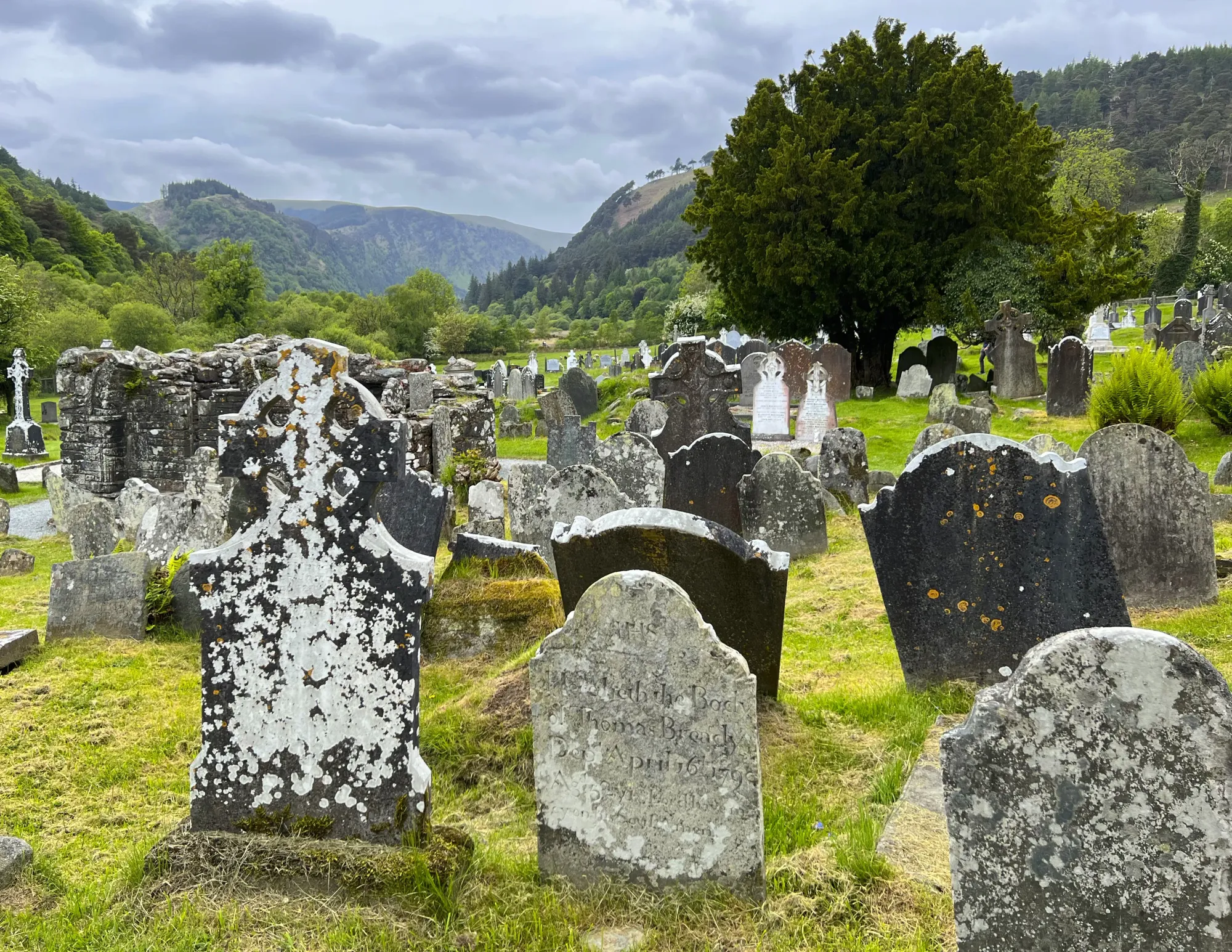 Cemetery with aged headstones