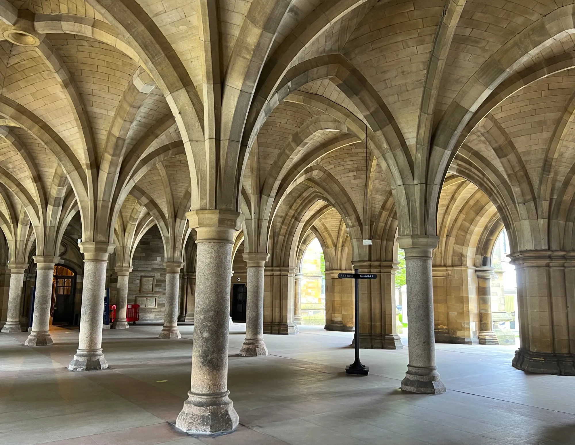 Empty stone colonnade