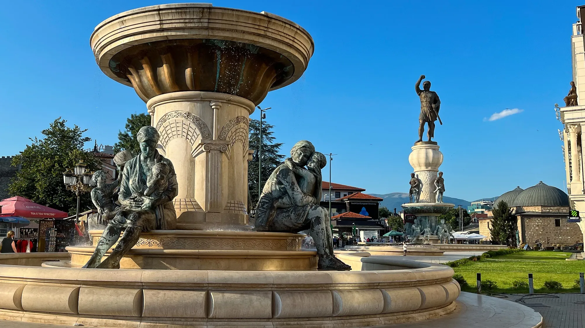 Fountain with statues of mothers with small children