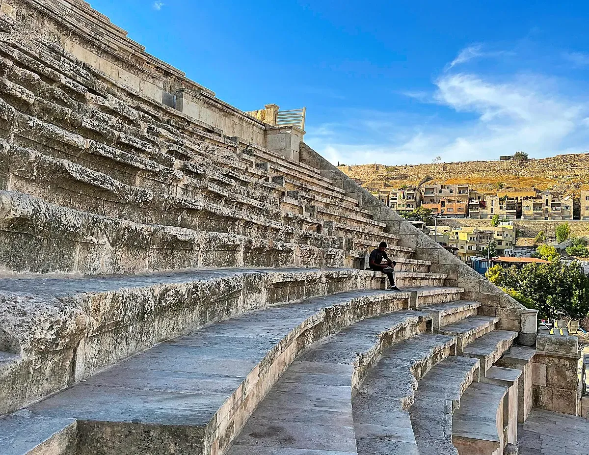 Curved stone seating