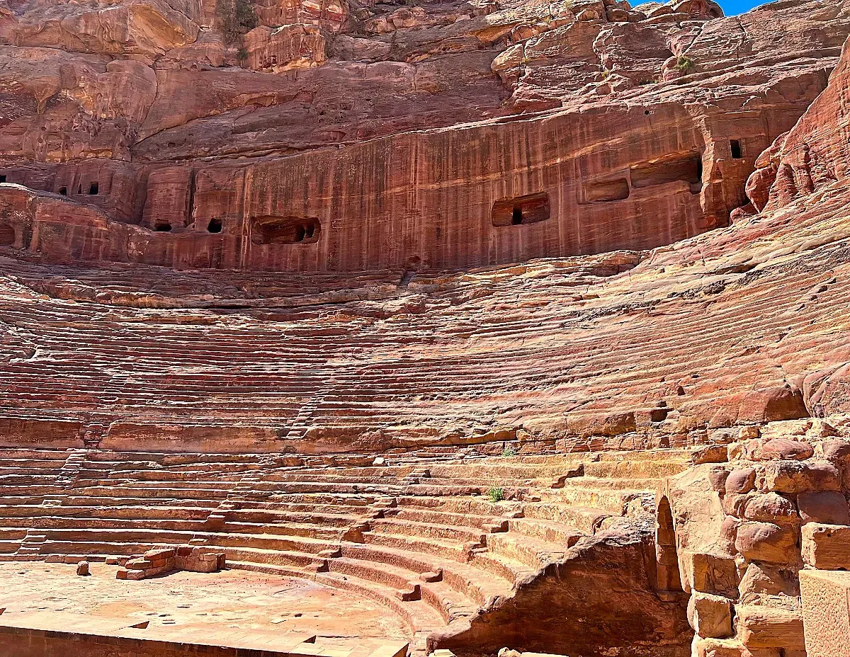 Red rock theater carved into the environment