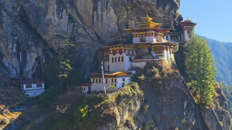 Tiger's Nest Monastery nestled into the cliff